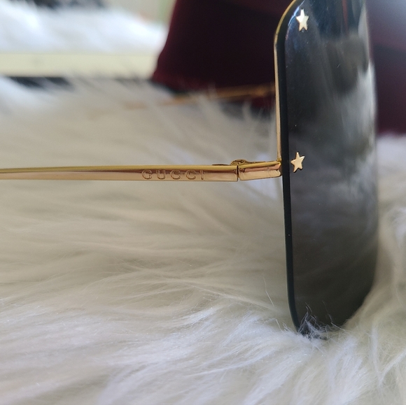 Gucci Rimless Shield Sunglasses w/ Star Studs - Picture 4 of 14